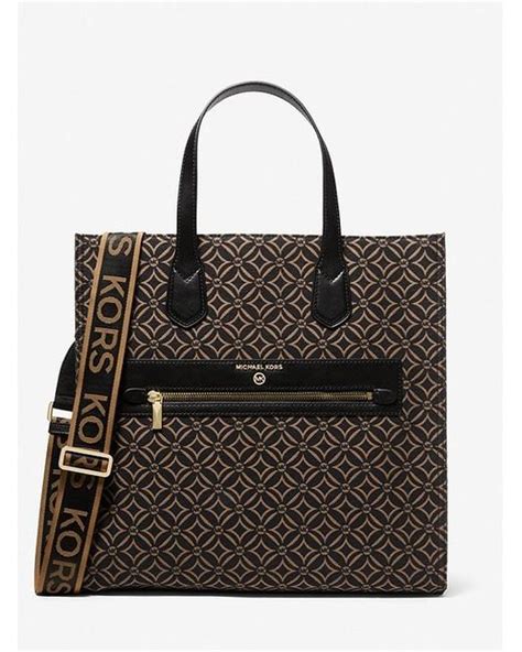 michael michael kors kempner large logo jacquard tote bag|Michael Kors .